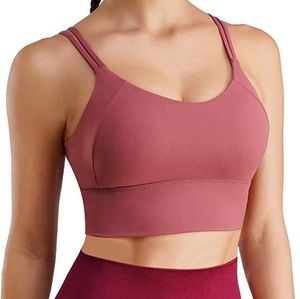Seamless Double-Strap Sports Bra in Dusty Rose